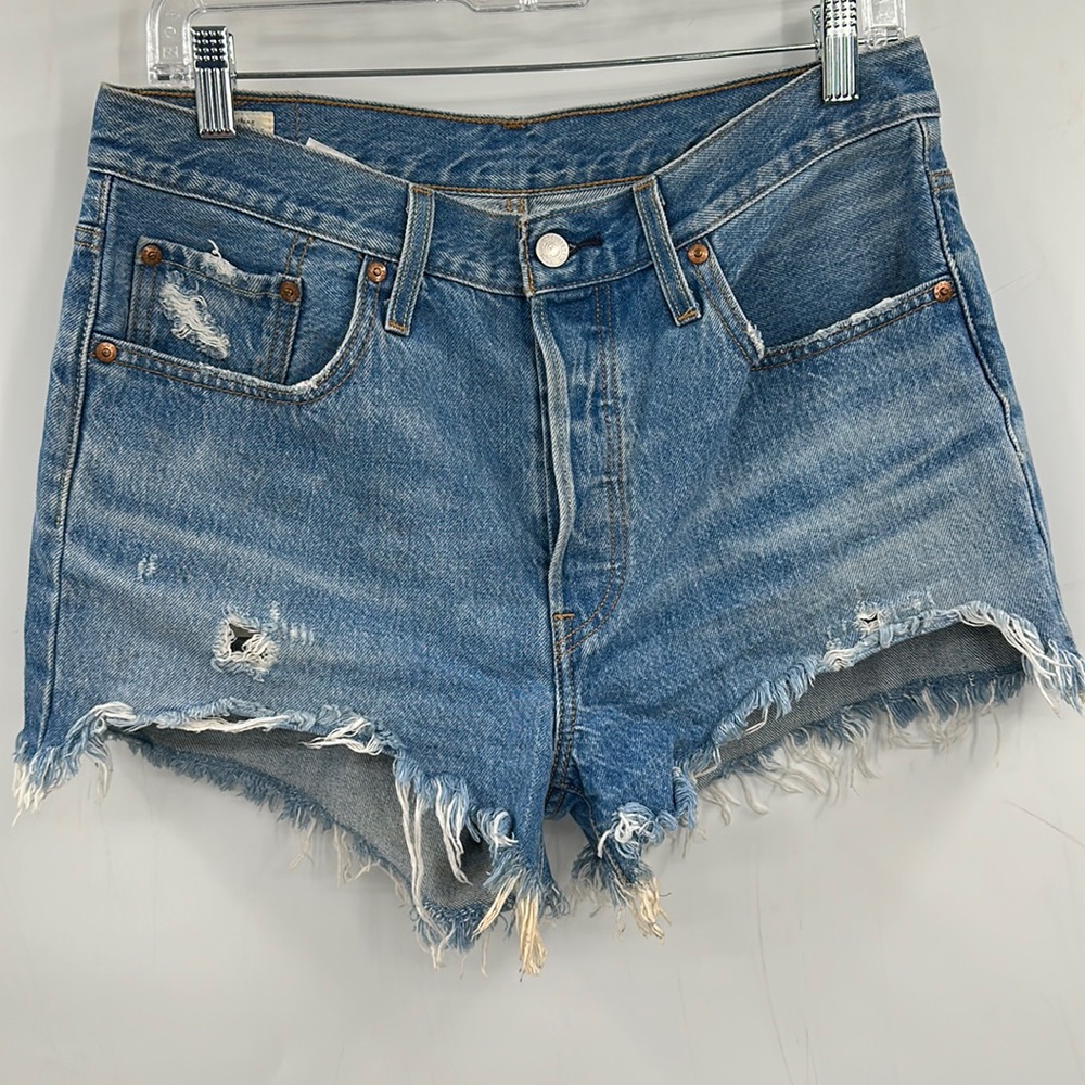 Levi’s 501 Cut Off Denim Shorts Distressed Women’s 30” Waist